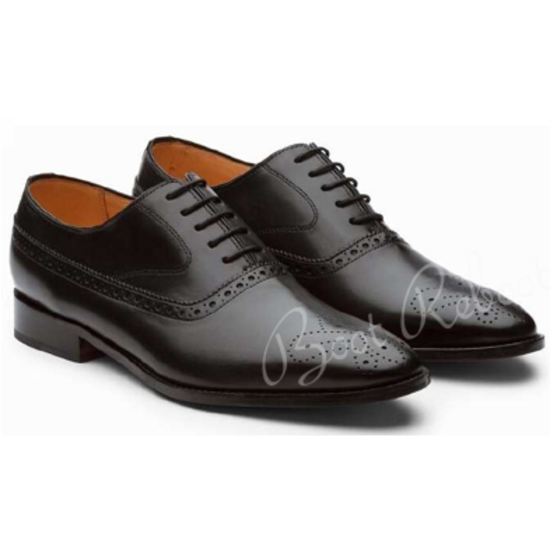 Leather Medallion Oxfords Shoes